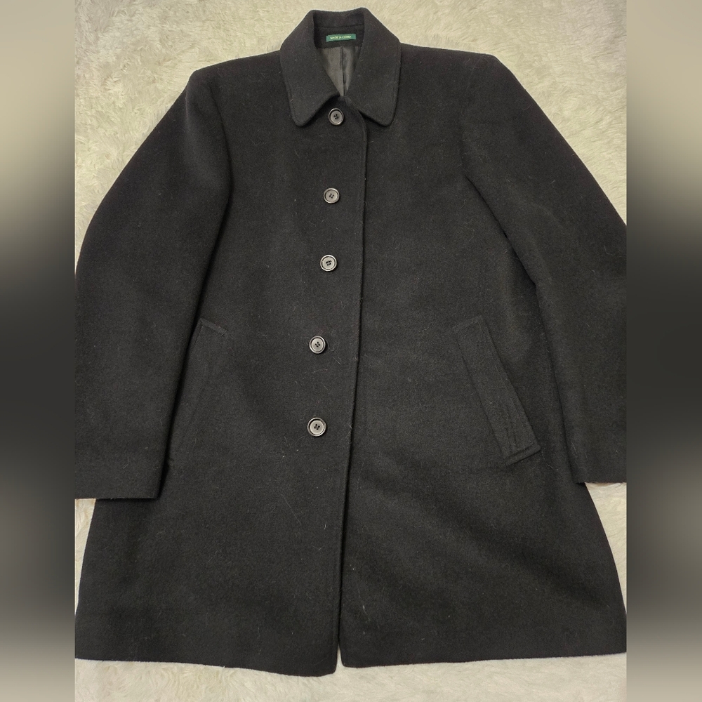 Lauren Ralph Lauren Black Wool Peacoat "Jake" Coat SIZE 40R